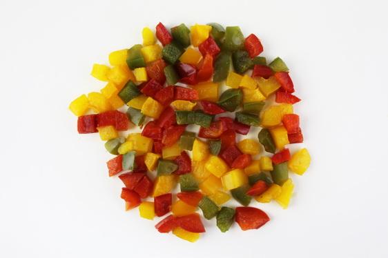 Fresh 3 color Sweet Pepper Mix Dice cut