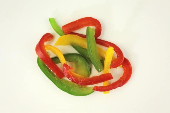 Fresh 3 color Sweet Pepper Mix Slice cut